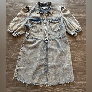 All Saints Denim Mini Dress - Washed Blue